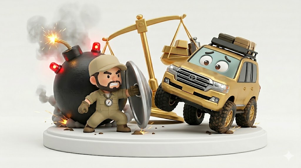 ランクル200系KDSS故障の悲報｜傾きと修理代50万を回避せよ