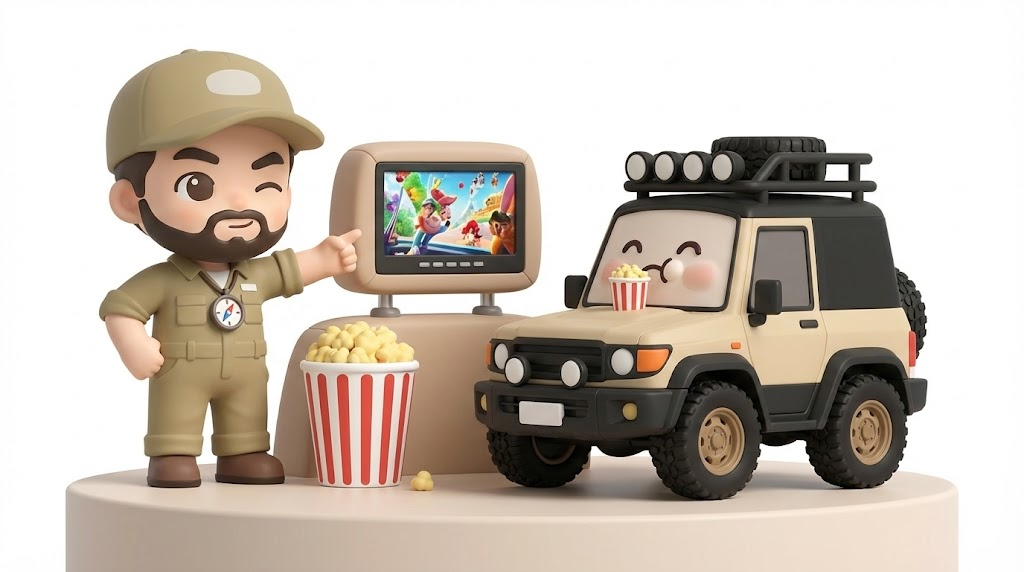 【悲報】ランクル250純正リアモニターなし？子供が黙る最適解