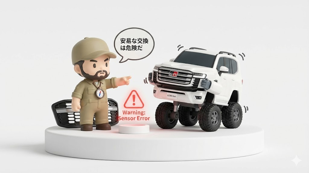 ランクル300グリル交換｜GR化とブラックアウト【センサーの罠】