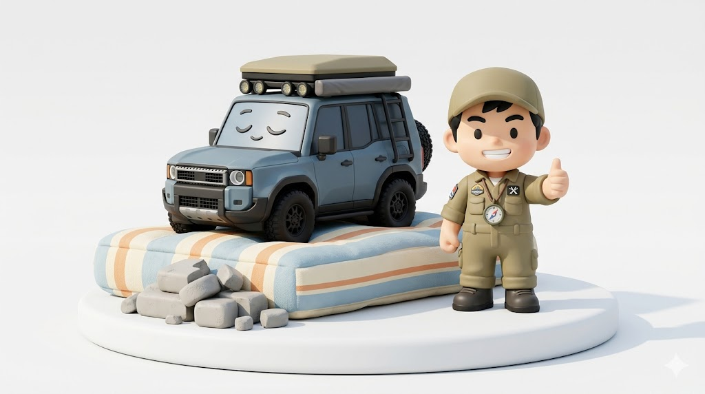 ランクル250車中泊【悲報】5cmの罠と10cmマットの完全正解
