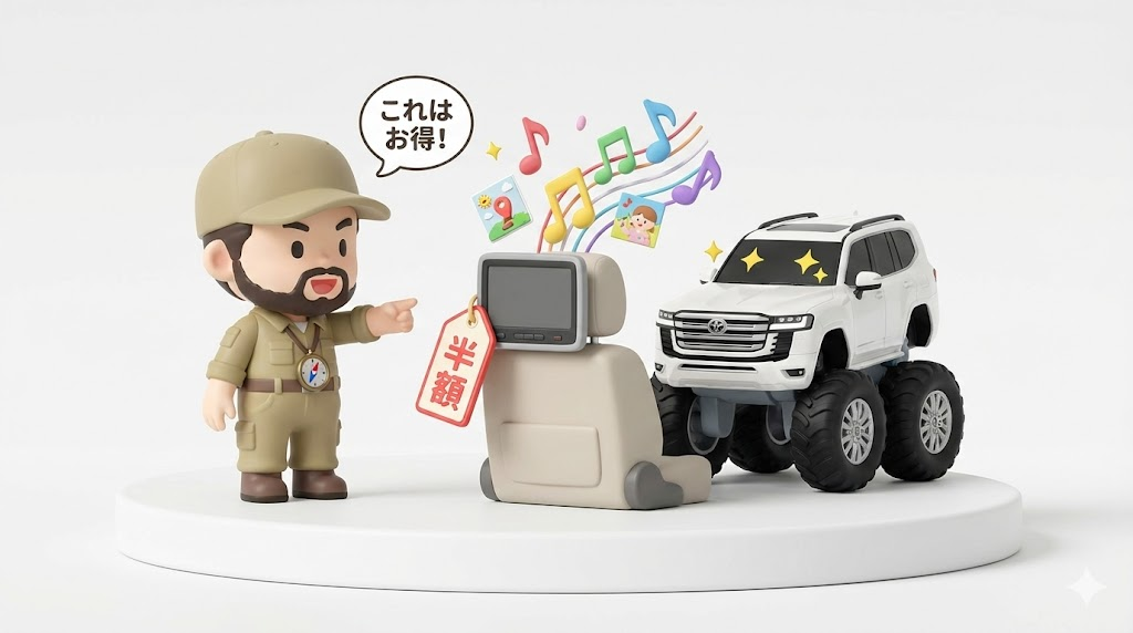 ランクル300リアモニター増設の正解｜純正は損？社外品で半額