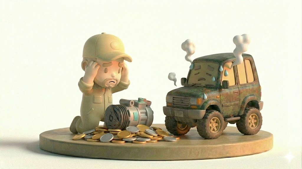 ランクル80エアコン修理｜R12レトロフィット費用15万の地獄と正解