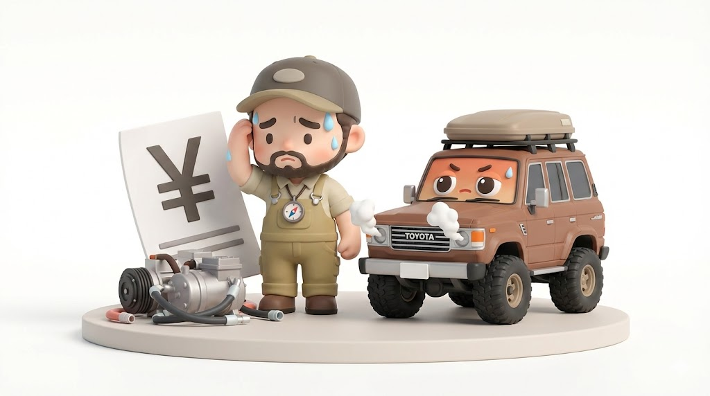 ランクル60エアコン修理｜R12全廃！R134a化費用30万の現実