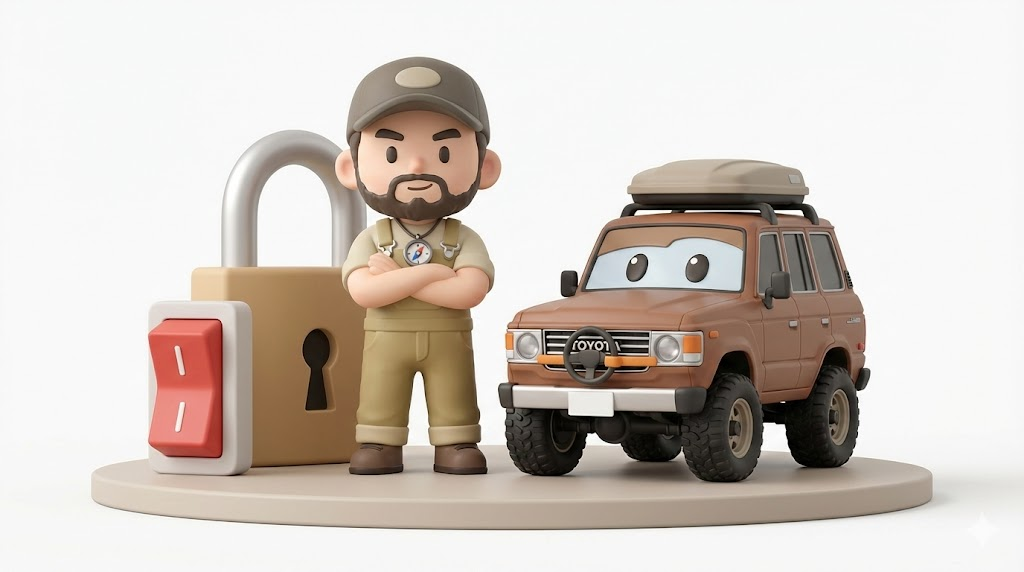 ランクル60盗難対策｜隠しスイッチと物理ロック2つの極意【悲報】