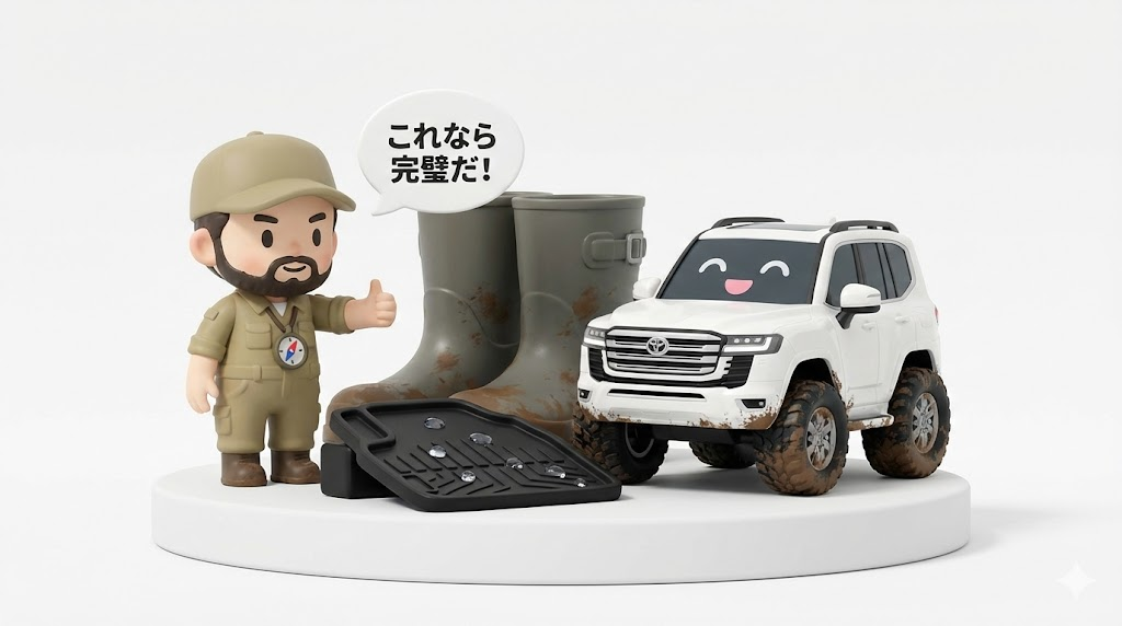 ランクル300フロアマット｜純正12万はもったいない？社外ラバーの正解