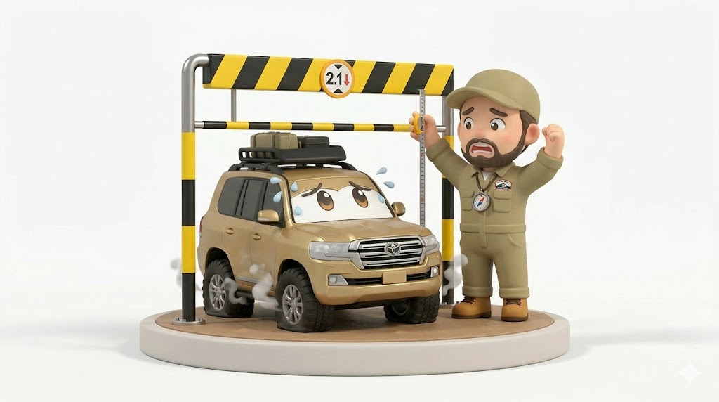 ランクル200ルーフラックの罠｜2.1m立駐で大破？フラットが正解