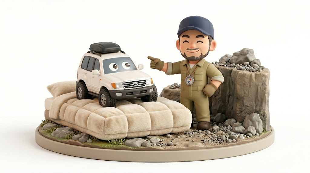 ランクル100車中泊【警告】15cmの段差はベッドキットで解決