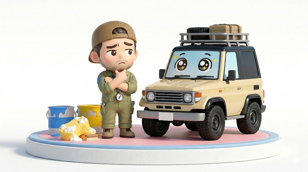 ランクル70色選び【注意】青空駐車で査定が下がる白ボケの罠