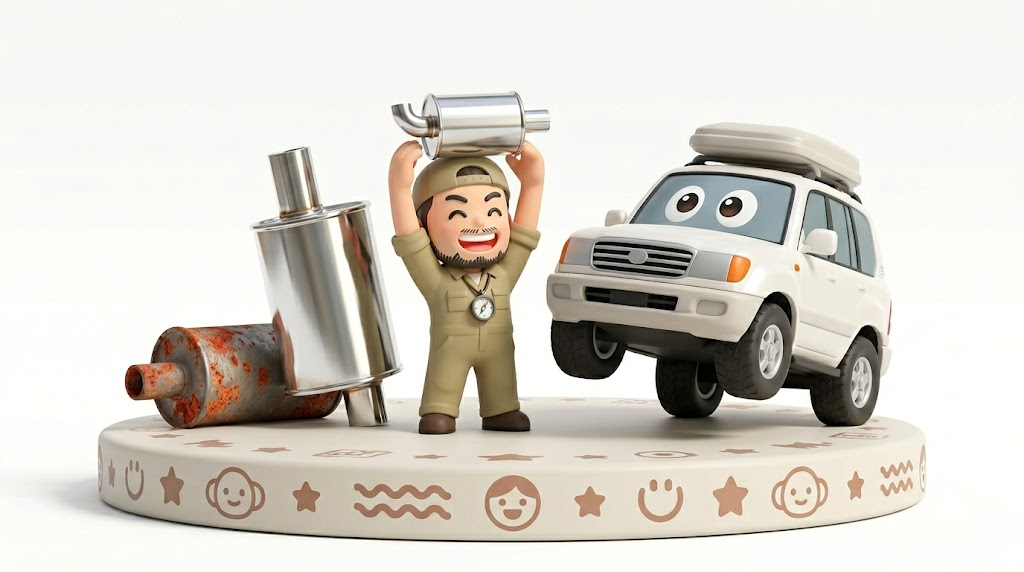 ランクル100マフラー交換【警告】20年目の腐食と車検落ちの罠