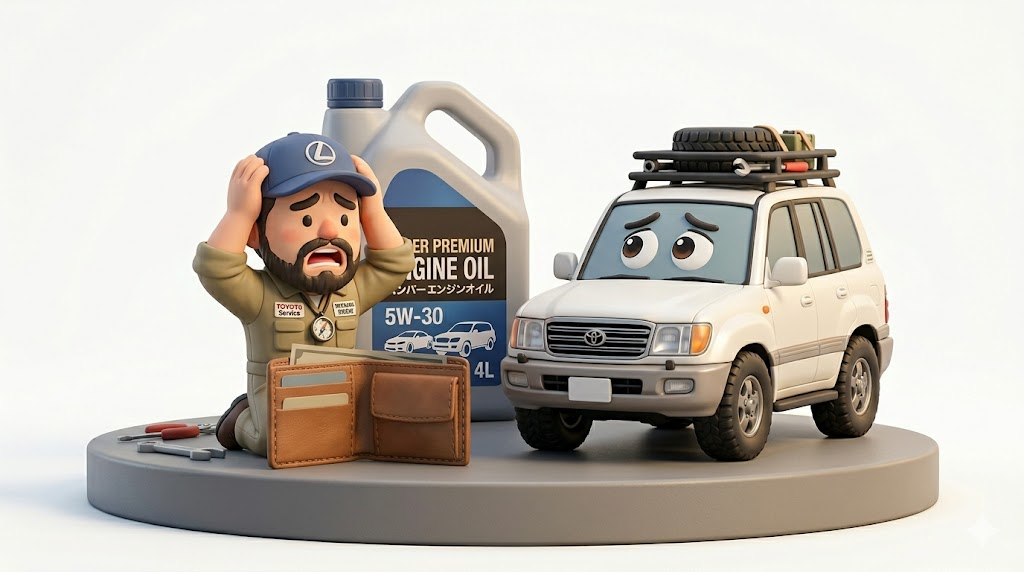 ランクル100オイル交換【悲報】11Lの罠！量・粘度とDIY半額