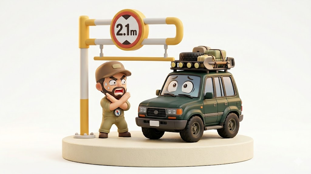 ランクル80のルーフラック【警告】全高2.1mの壁と燃費5km/Lの真実