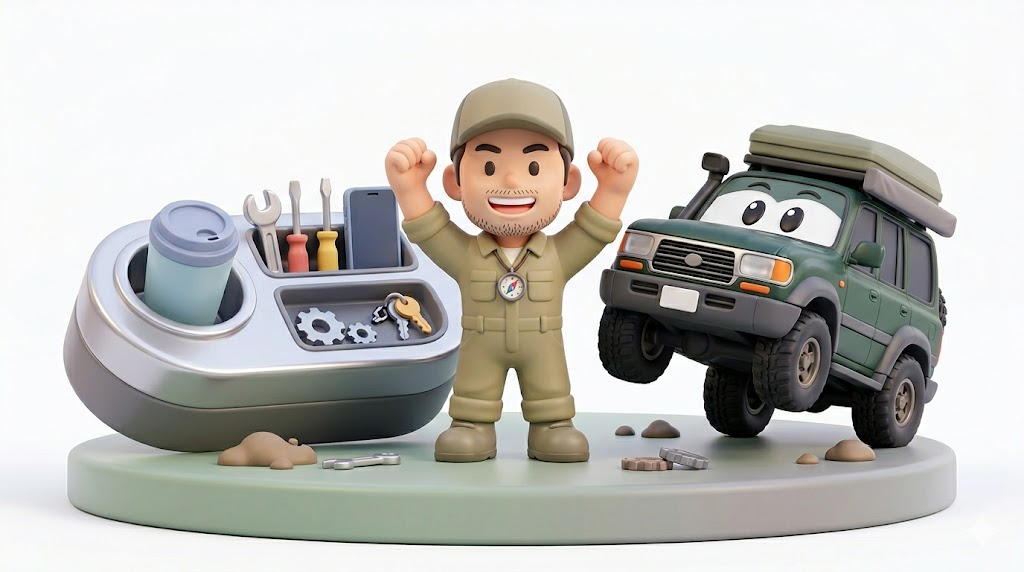 ランクル80収納ゼロの悲報｜数千円で解決する増設アイテムの正解