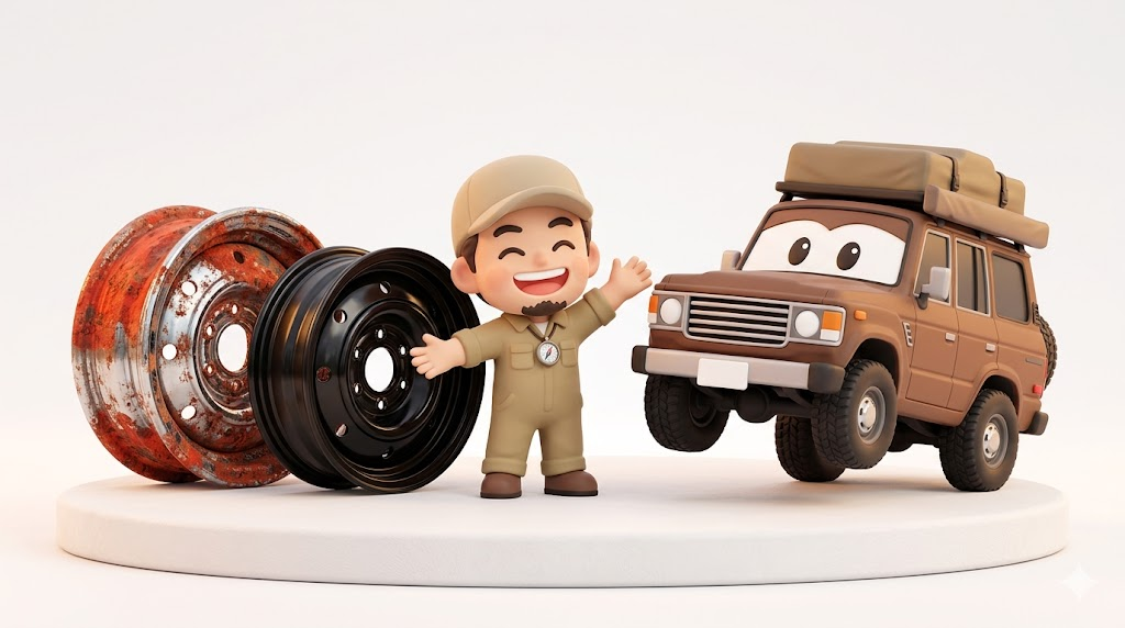 ランクル60ホイール【暴露】再メッキは20万の無駄！鉄チンが正解