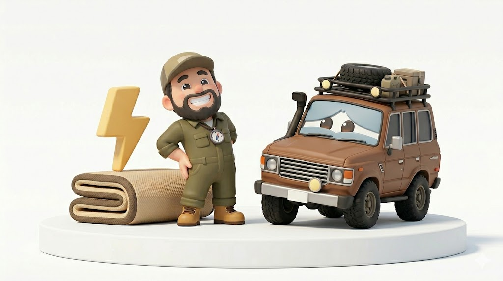 ランクル60車中泊【警告】5cm段差で腰痛地獄｜自作の罠と正解