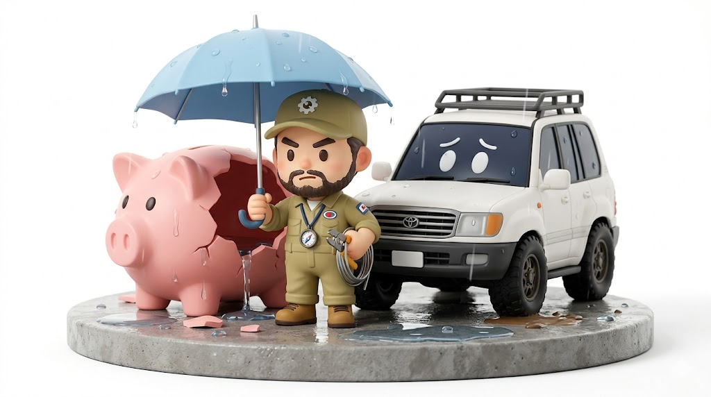 ランクル100サンルーフ故障【警告】雨漏り修理10万の罠と査定暴落