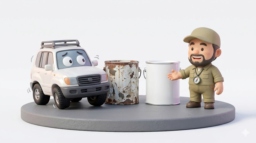 ランクル100の色選び｜【暴露】30万の全塗装は1年で剥がれる罠